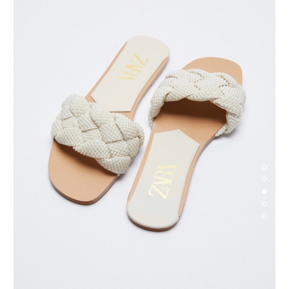 Zara Pearl Woven Slides✨ - Picture 2 of 3